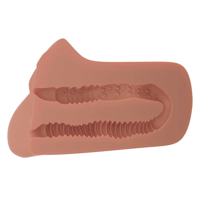 Image shows the internal texture of the tanned masturbator 