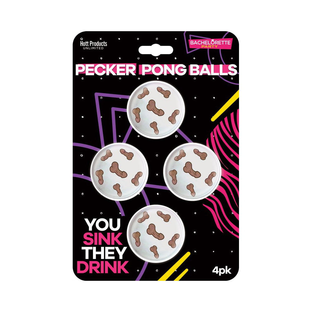 Pecker pong balls 4pk in packaging