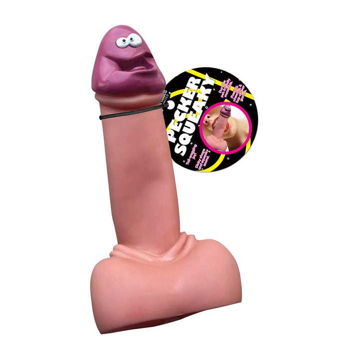 pink & purple penis shaped squeaky toy