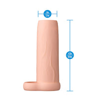 Performance 4.25 Enhancement Sleeve by Blush displayed with product dimensions showing 4.25-inch length and 1.4-inch diameter.