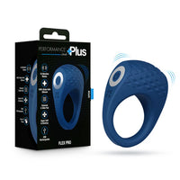 Blue silicone ring with 'Performance Plus' packaging on a white background