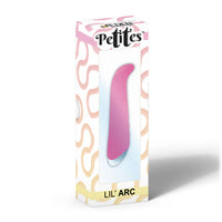pink g spot curved end vibrator on box packaging
