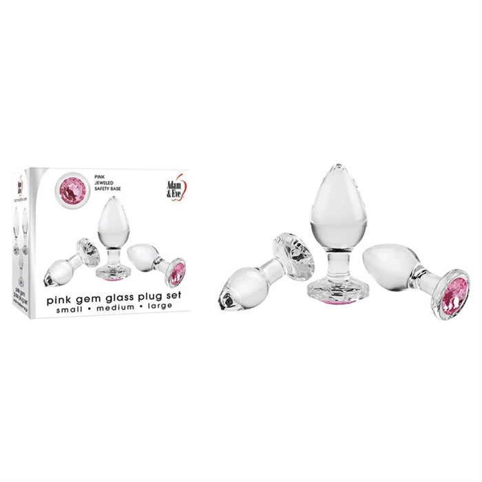 pink gem glass anal plug set by adam & eve source adult toys