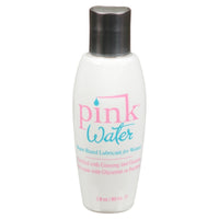 personal lubricant in white bottle with pink & blue writing