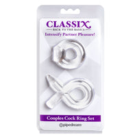 classix package with 2 clear jelly cock rings