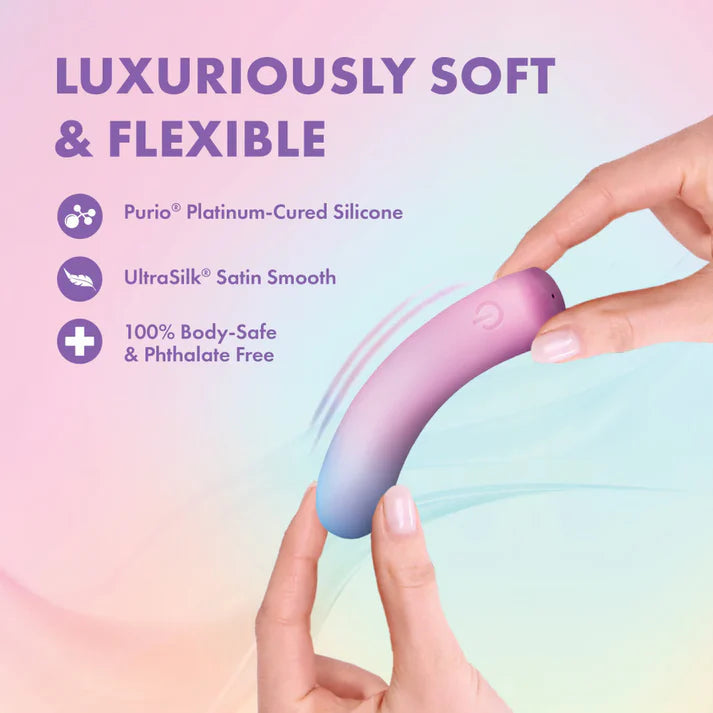 pink, purple, blue ombre vibrating bullet bendable