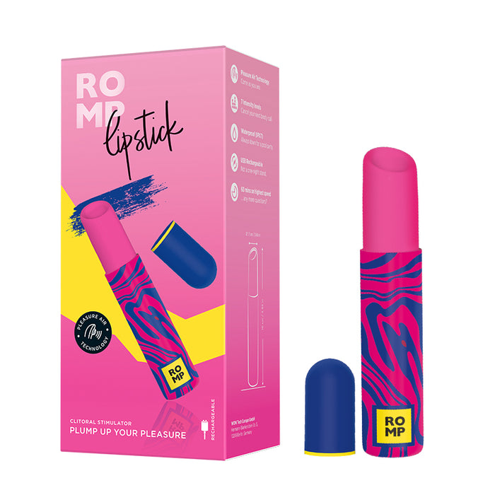 pink lipstick vibrator with purple swirls