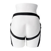 black strap on harness with open bum