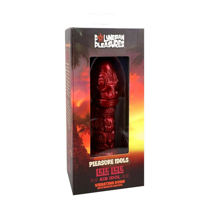 Product packaging of Pleasure Idol lele lele air idol dildo with colorful design and brand name.