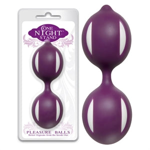 purple and white dual kegel balls in package