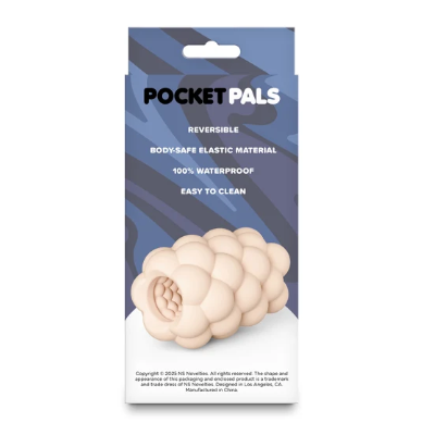 bubble hand held masturbator in box packaging on a white back ground
