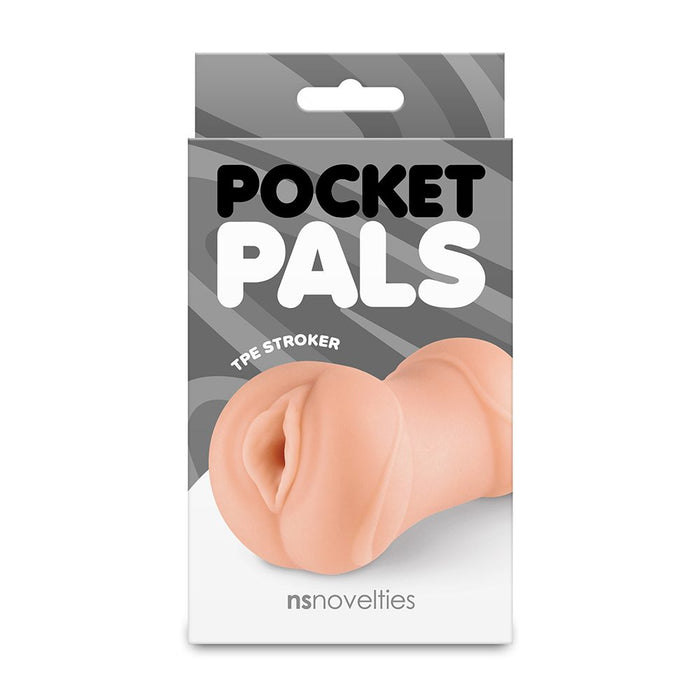 Package of Pocket Pals TPE Stroker by nsnovelties on a white background