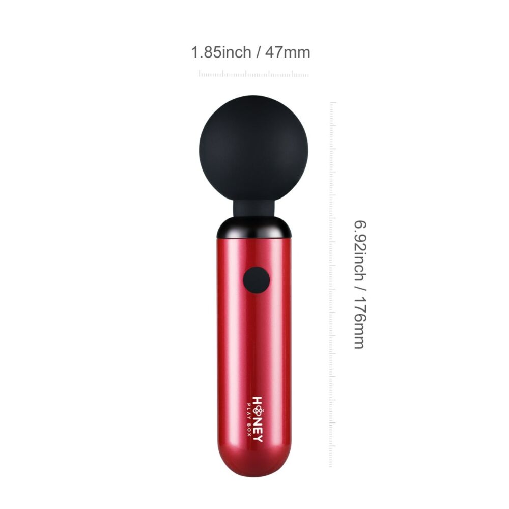 Red wand clitoral vibrating massager measurement photo