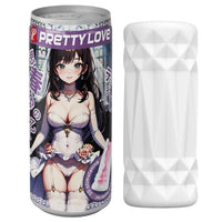 Product packaging with anime-style illustration and 'Pretty Love' branding masturbator.