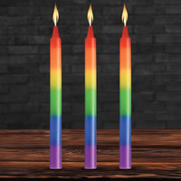 3 lite rainbow drip candles 
