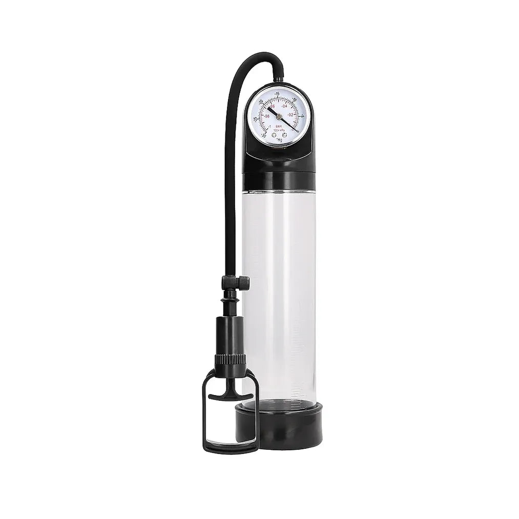 clear penis pump with psi guage and finger pump