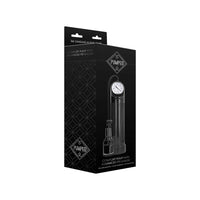 pumped comfort penis pump with advanced psi guage in black