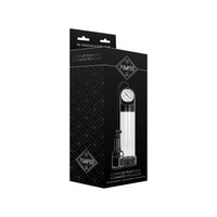 pumped comfort penis pump with advanced psi guage in clear