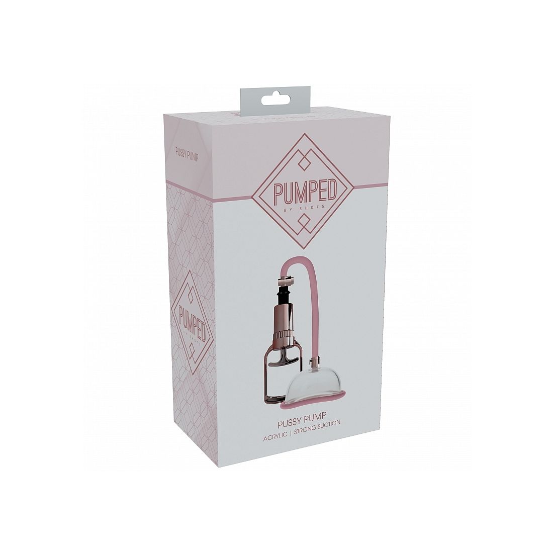 pink & clear pussy pump on product packaging