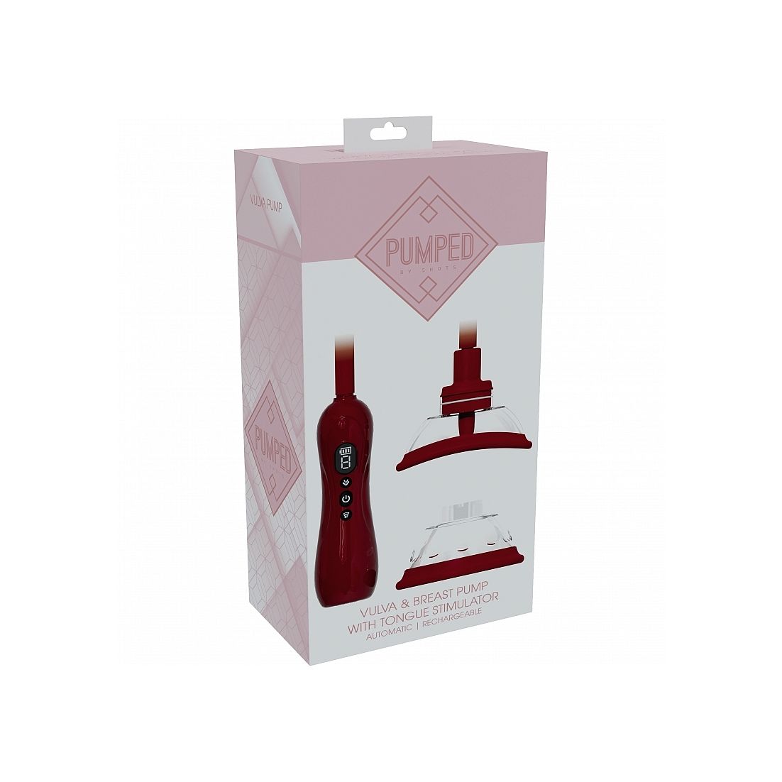 Pumped Vulva & breast pump and breast massage kit in its original retail packaging, featuring a white box with pink accents and product illustrations.
