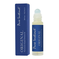 roll on pheromon perfume oil in blue box and bottle