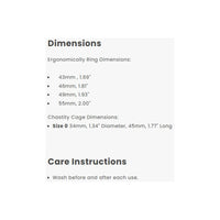 Product dimensions and care instructions on a white background
