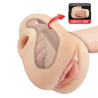 Pounders Pussy Pounder Squeeze Stroker  with 'Squeeze-Core' design on a white background