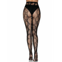 Black fishnet tights on a white background