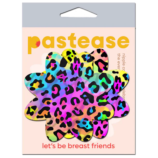 neon cheetah print breast pasties in package