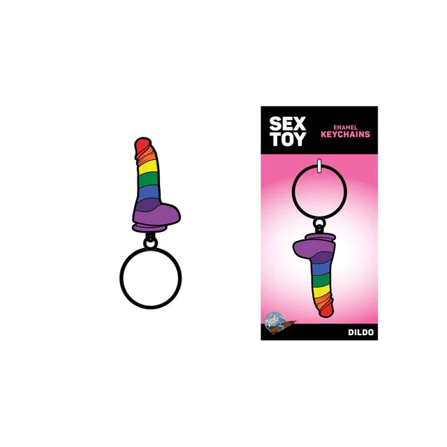 rainbow dildo keychain