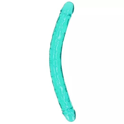 turquoise 13" jelly double ended dildo