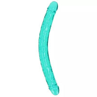 turquoise 18" jelly double ended dildo