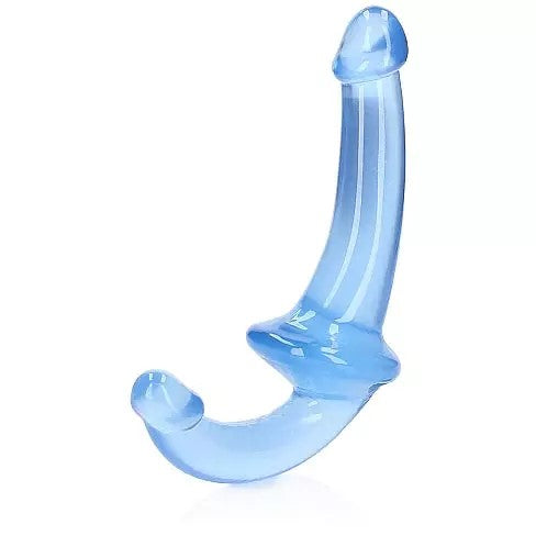 blue 6" jelly strapless strap on