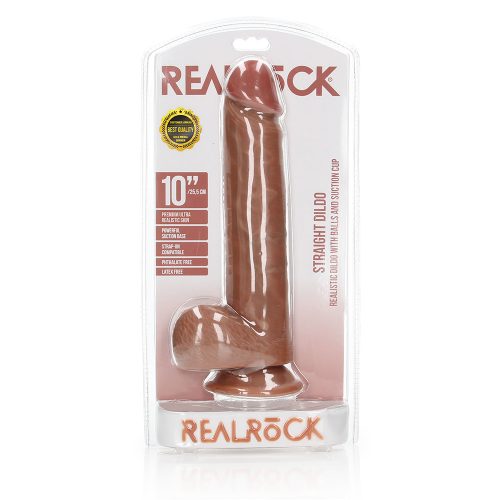 realrock dildo with balls 10" with packaging