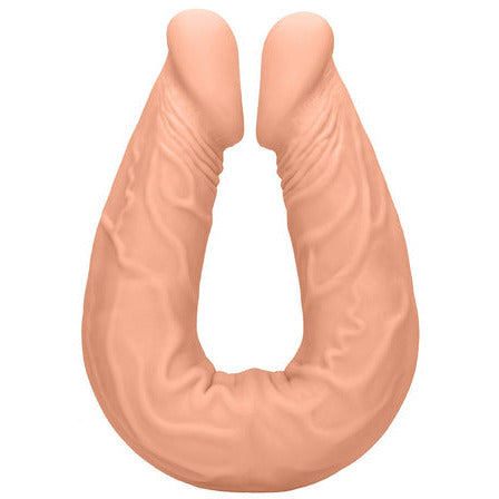 beige realistic u shaped double penetration dildio
