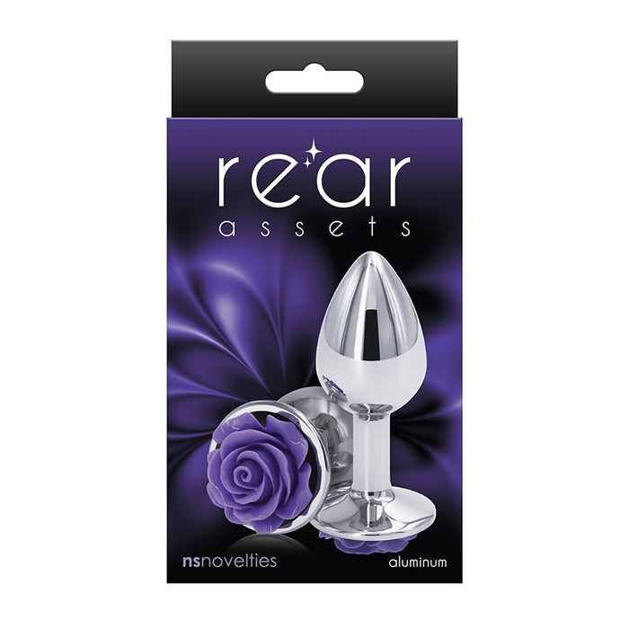 rear assets aluminum rose small anal plug by ns novelties source adult toys