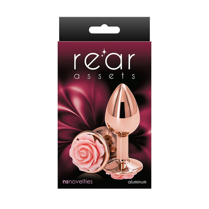 rear assets aluminum rose small anal plug by ns novelties source adult toys