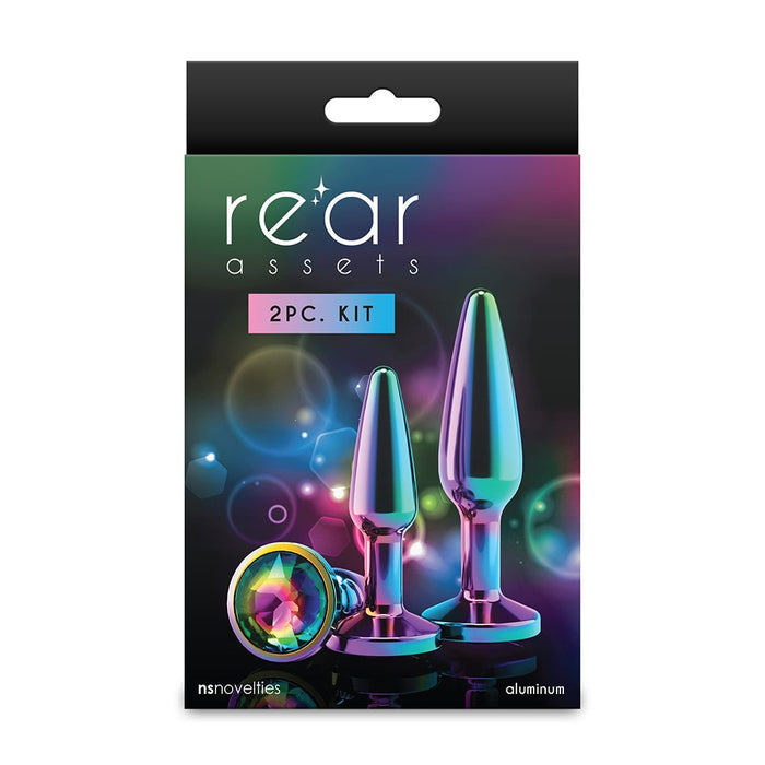 Package of 'rear assets' 2-piece kit with colorful design on a white background