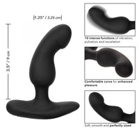 curved anal probe, with specs on white back ground