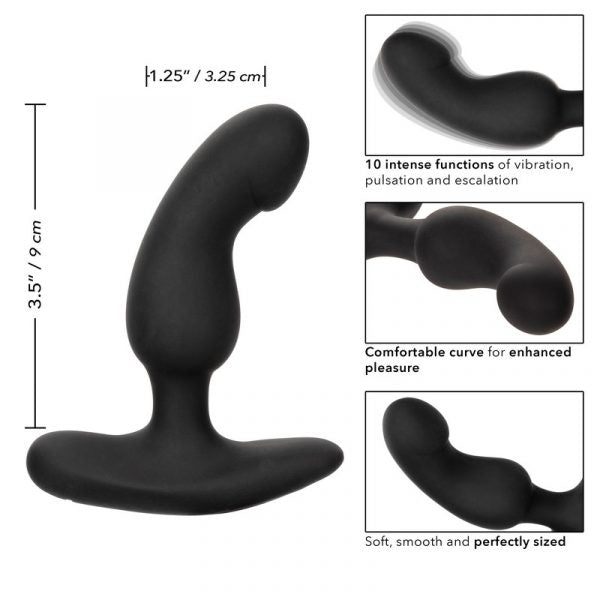 curved anal probe, with specs on white back ground