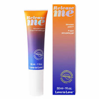 orange and blue ombre tube of release me p spot stimulating gel beside box packaging