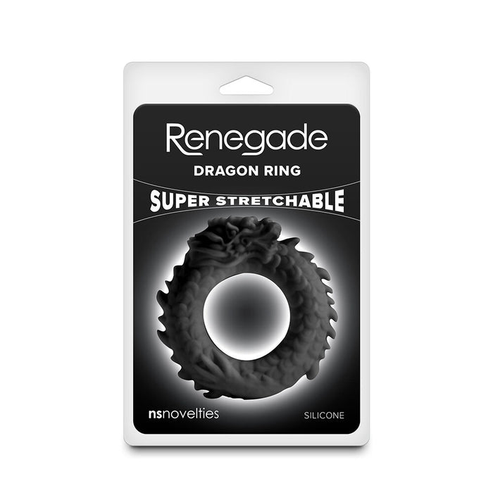Black dragon ring packaging with Renegade branding on a white background