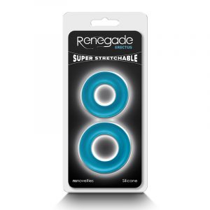 renegade chubbies package with 2 teal silicone cock rings