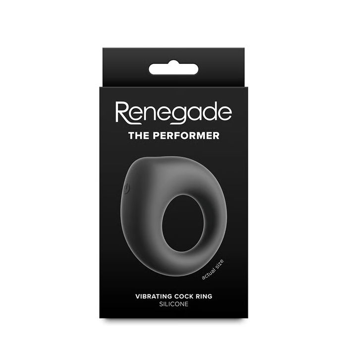 black vibrating cock ring on renegade packaging
