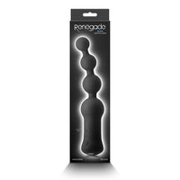 Black Renegade Quad silicone anal beads packaging on a white background