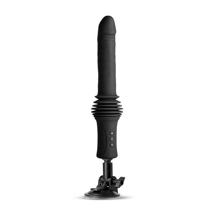 Black renegade super stroker vibrator on a white background