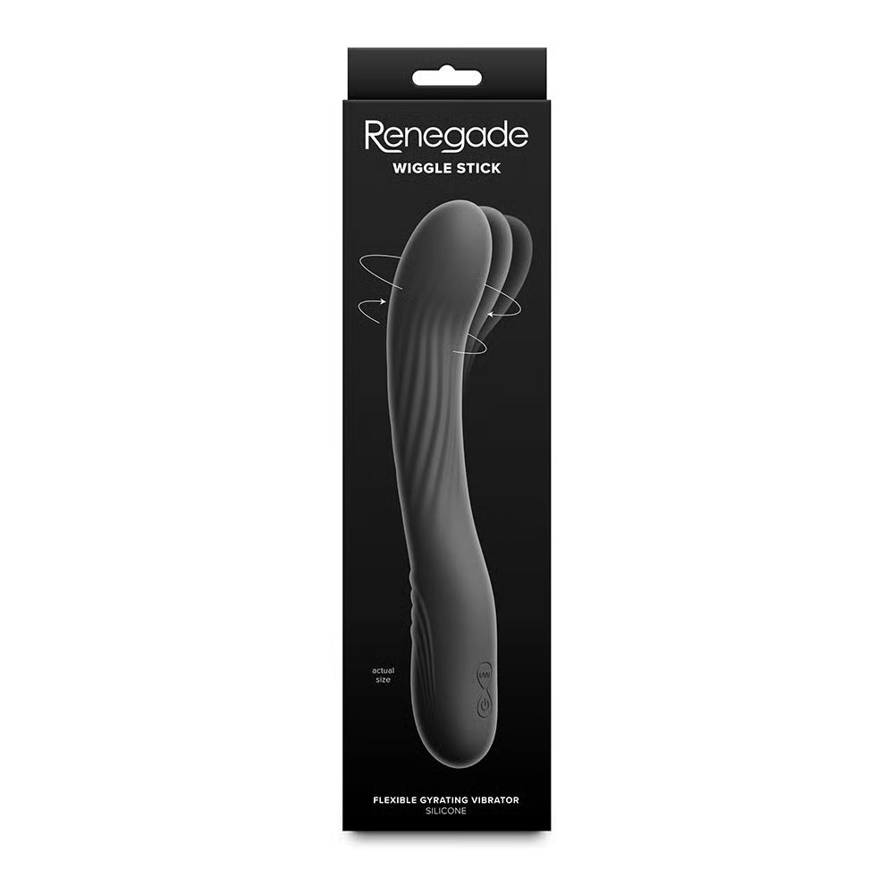 black wiggling vibrator in box packaging