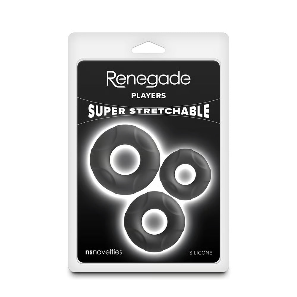 3pk cock rings in renegade packaging