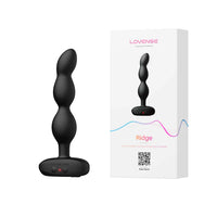 black ribbed butt plug with box