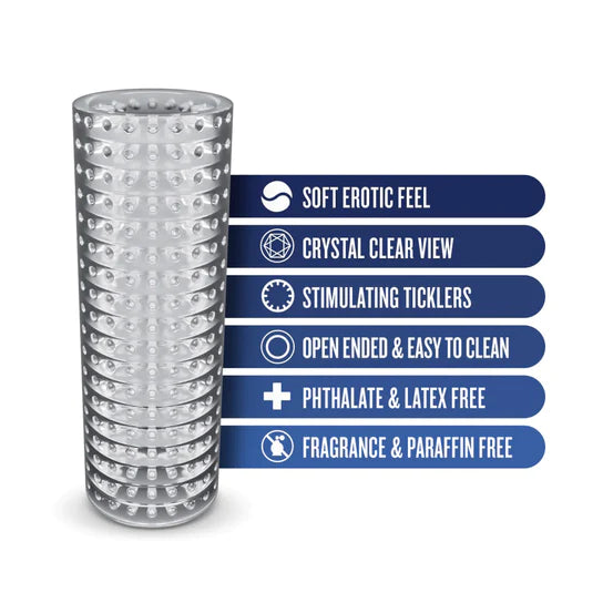 clear textured masturbator sleeve specs